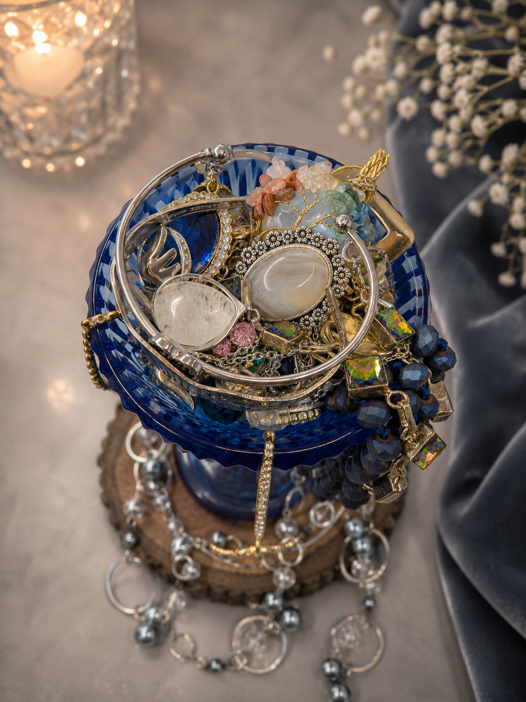 Midnight Sapphire Jewelry Jar