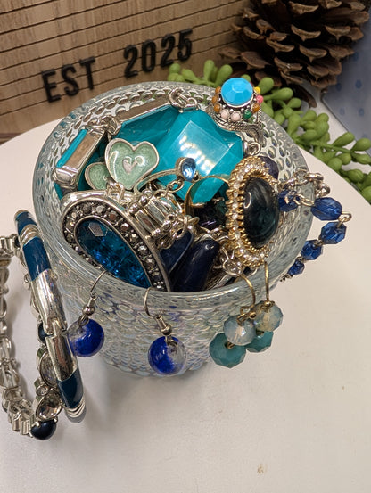 Mystery Jewelry Jar - Blue Tones