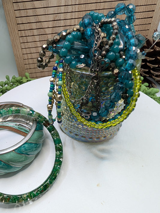 Mystery Jewelry Jar - Green Tones