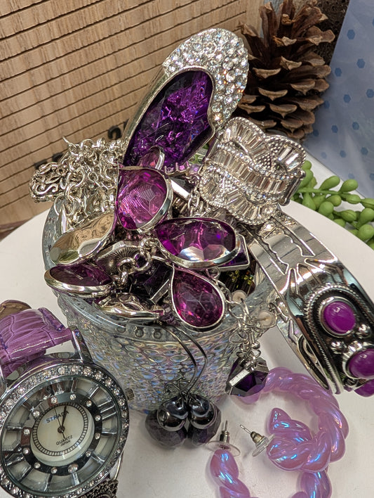 Mystery Jewelry Jar - Purple Tones