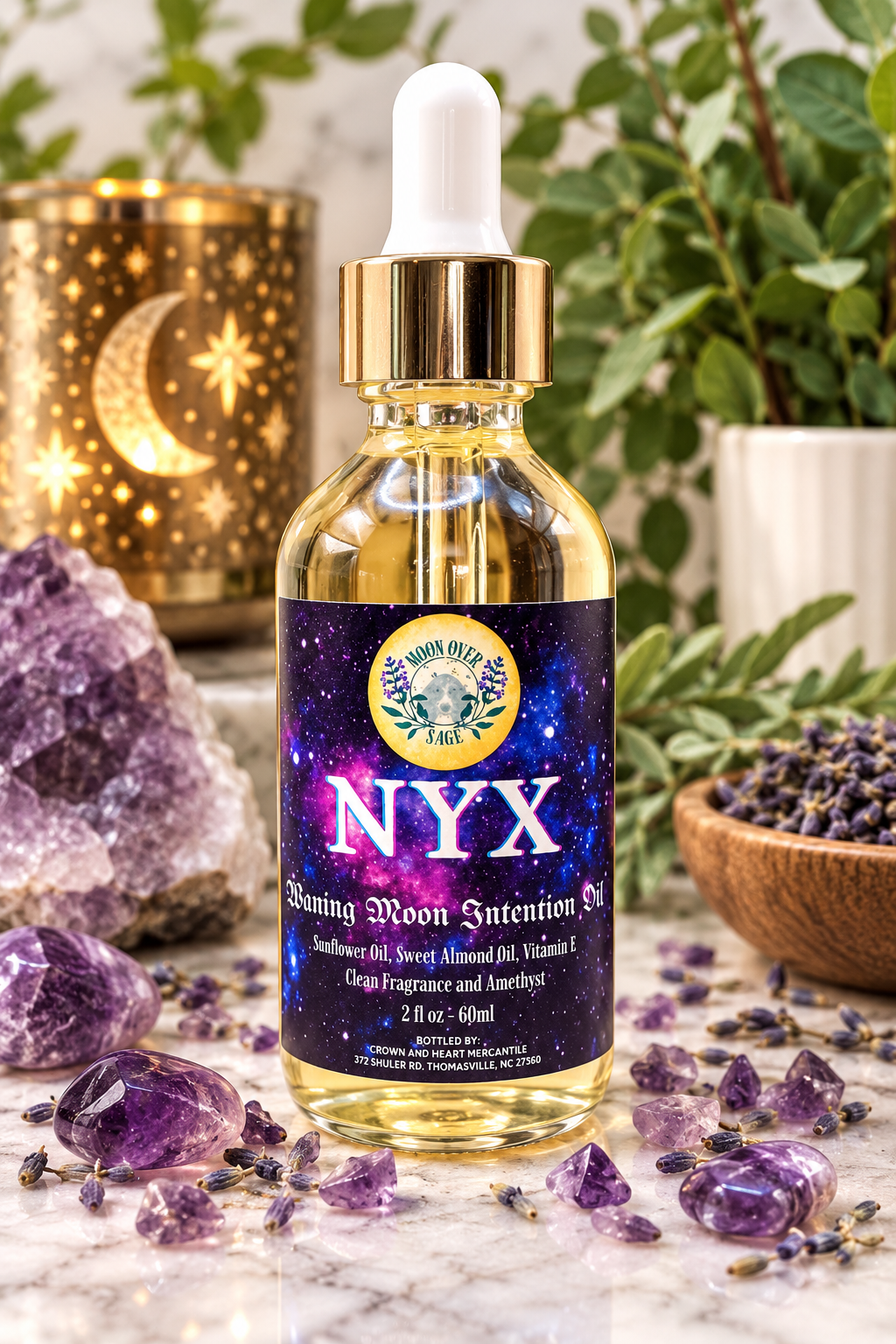 NYX Waning Moon Intention Oil infused with Amethyst by Moon Over Sage