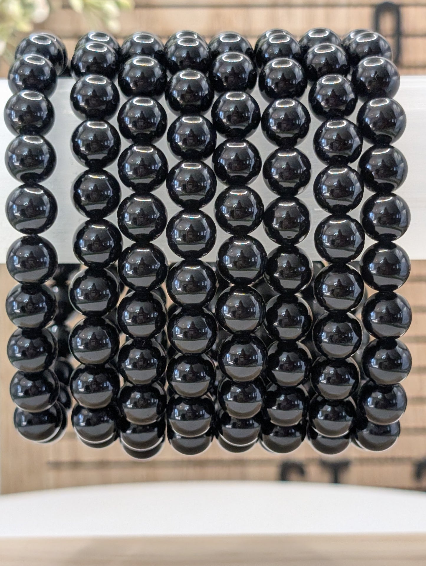 Black Obsidian Beaded Bracelet