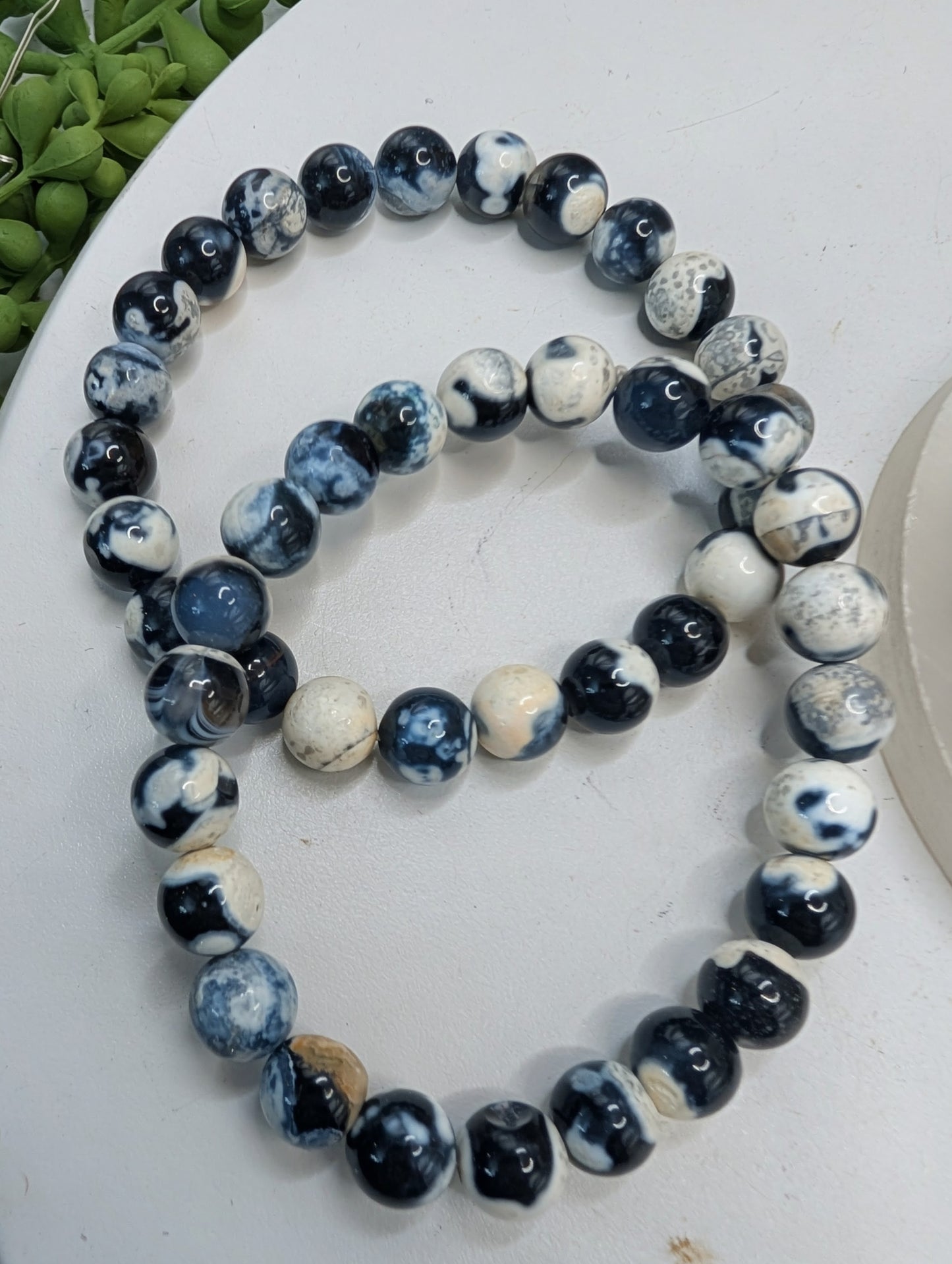 Orca Agate Beaded Bracelet