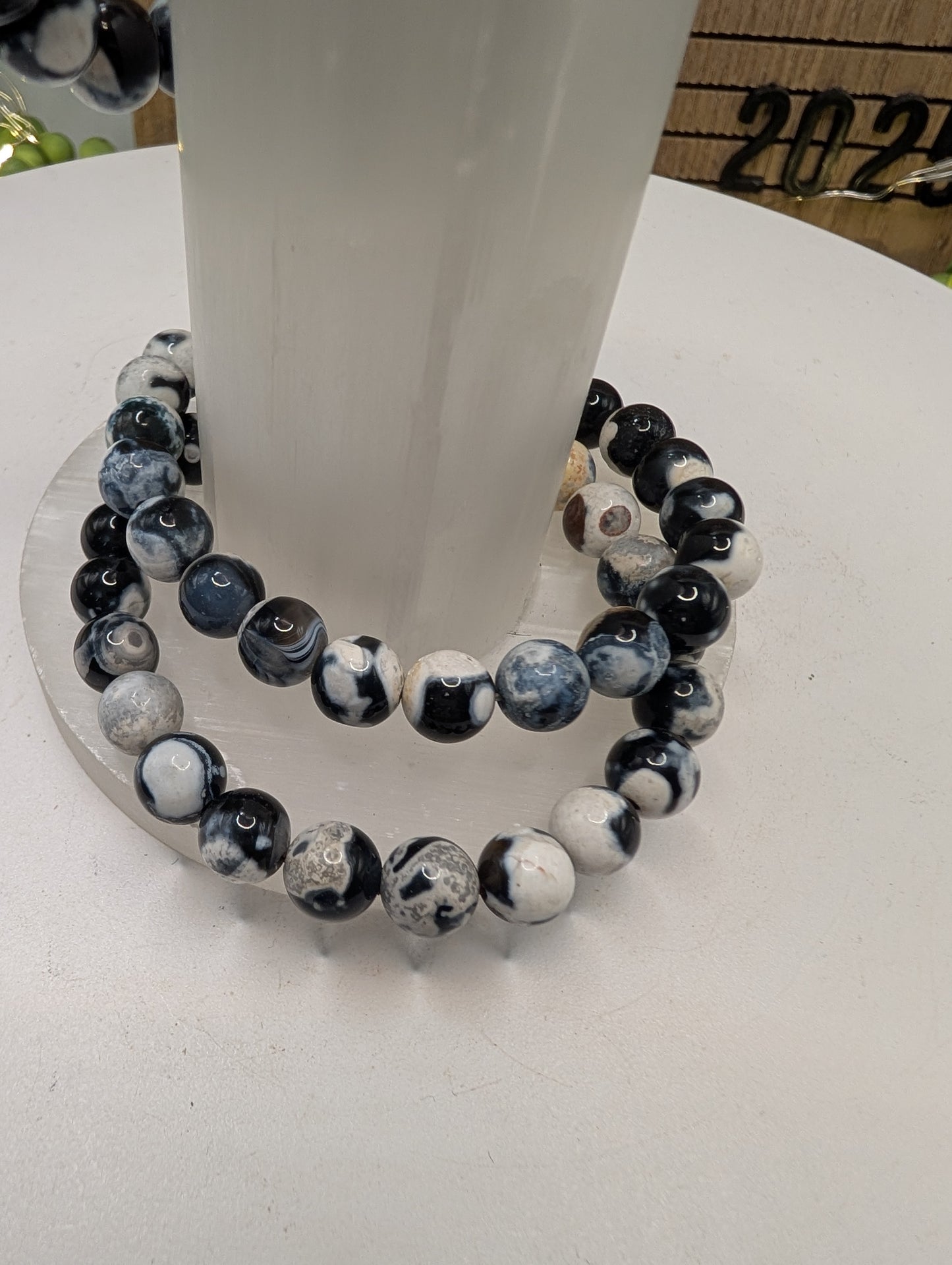 Orca Agate Beaded Bracelet