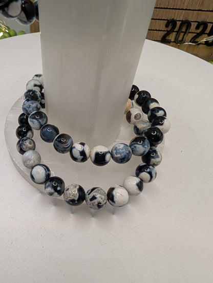 Orca Agate Beaded Bracelet