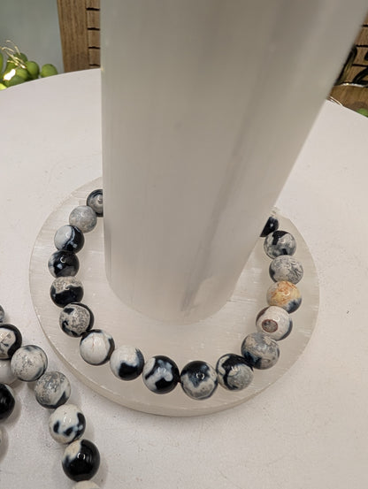 Orca Agate Beaded Bracelet