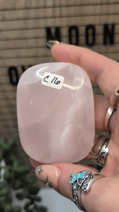 Rose Calcite Palm Stones - Gorgeous High Quality Shine & UV Reaction Stones from Pakistan!