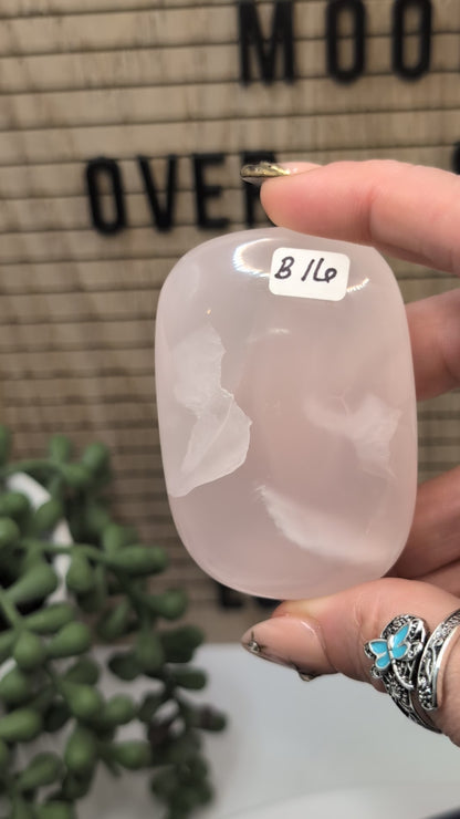 Rose Calcite Palm Stones - Gorgeous High Quality Shine & UV Reaction Stones from Pakistan!
