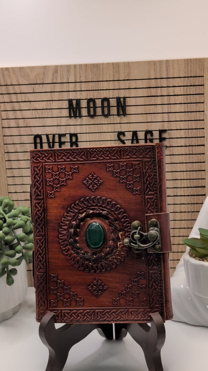 Brown Leather Journal with Metal Clasp Closure