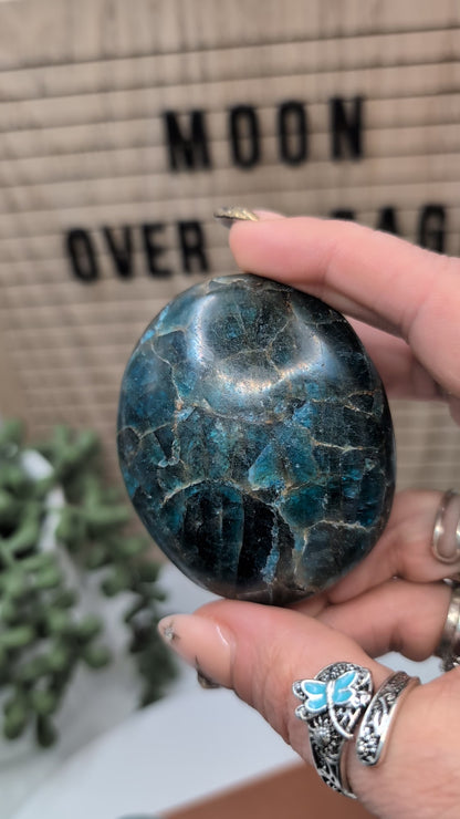 Blue Apatite Palm Stones - Mid Grade Stones at Great Prices!
