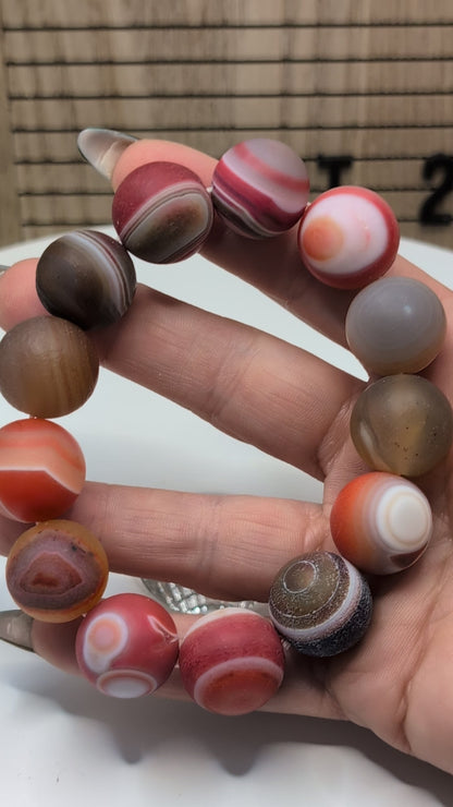 Gobi Agate 18mm Bracelet - Red (Dyed)