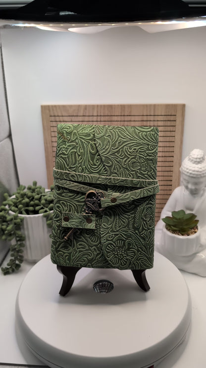 Handmade Genuine Leather Journals with Skeleton Key Closures