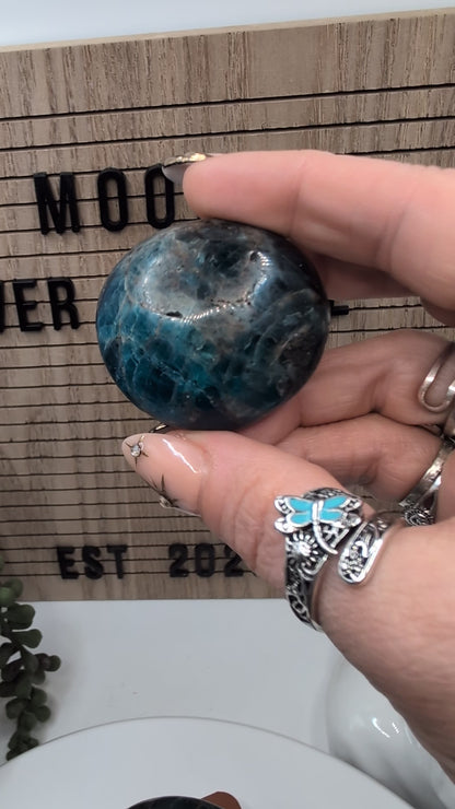 Blue Apatite Palm Stones - Mid Grade Stones at Great Prices!