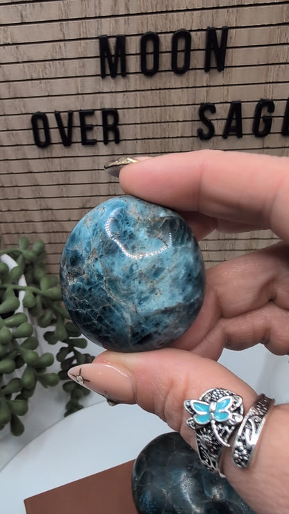 Blue Apatite Palm Stones - Mid Grade Stones at Great Prices!