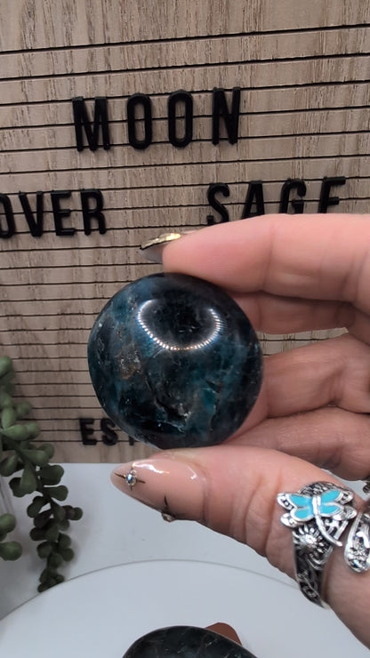 Blue Apatite Palm Stones - Mid Grade Stones at Great Prices!