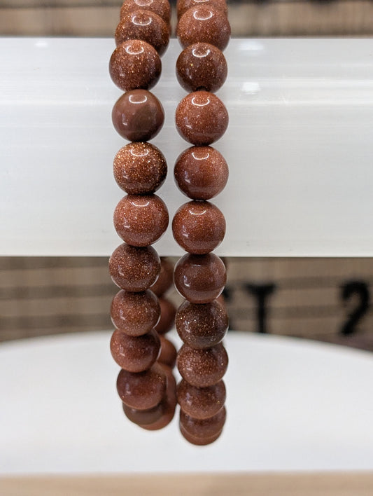 Red Sandstone 8mm Beaded Bracelet