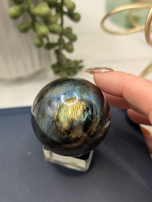 Labradorite Sphere - 45mm Blue & Gold Flashes!