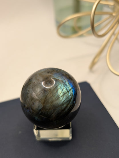 Labradorite Sphere - 45mm Blue & Gold Flashes!