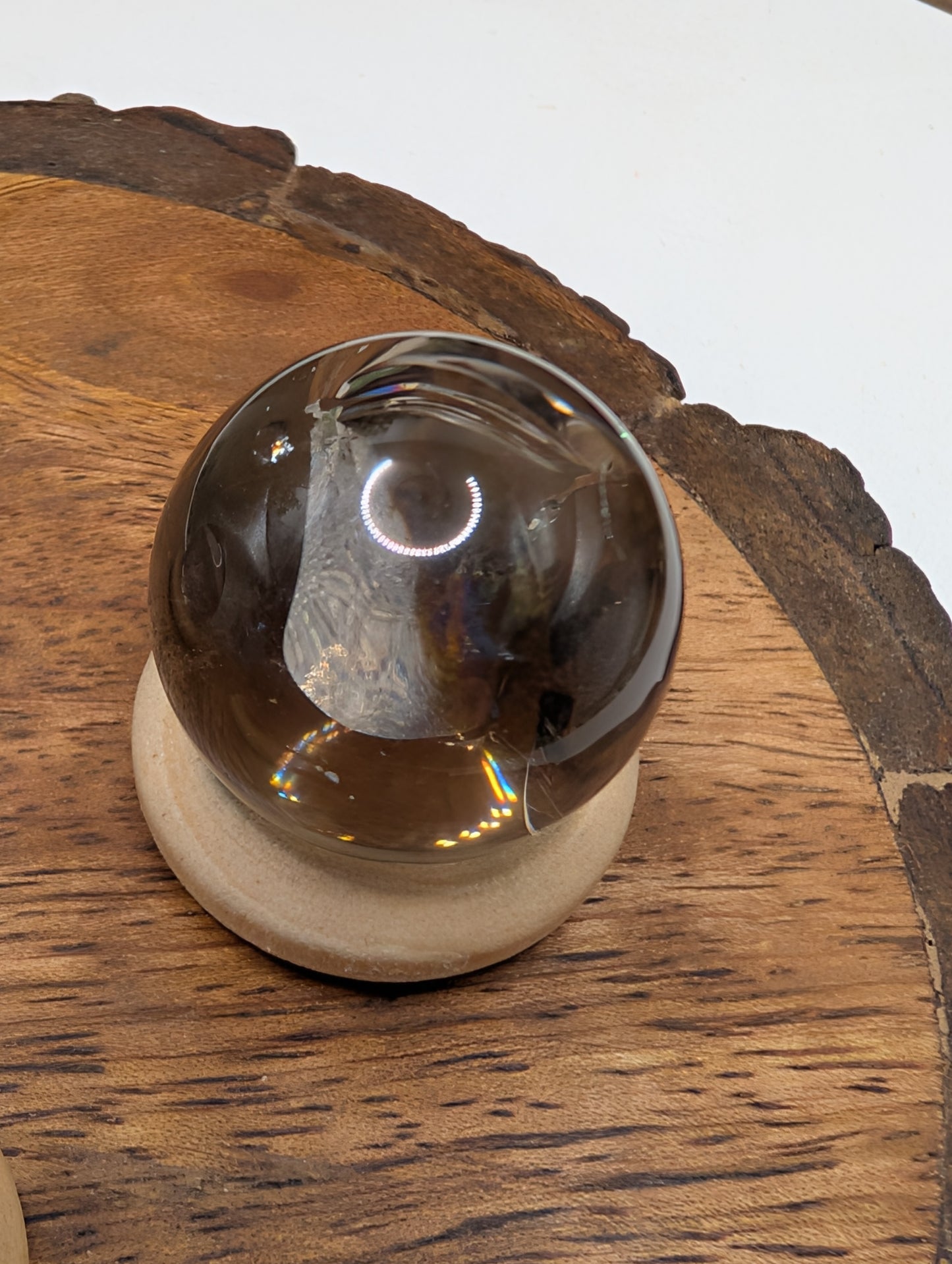 Smoky Quartz Sphere with Exceptional Clarity & Rainbows