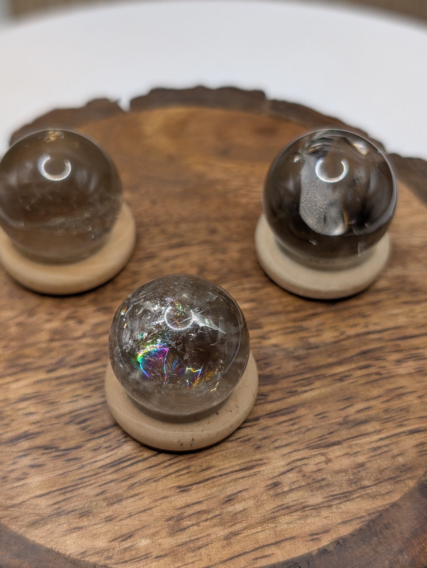 Smoky Quartz Sphere with Exceptional Clarity & Rainbows