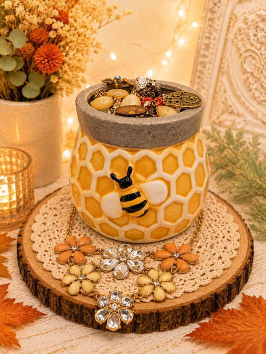 Honeycomb Treasure Jewelry Jar