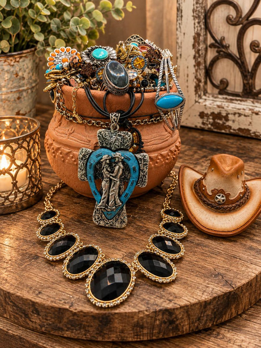 Western Sunset Jewelry Treasure Pot