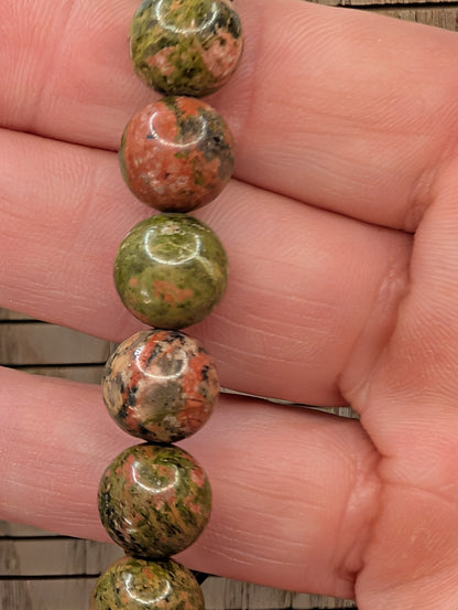 Unakite Beaded Bracelet