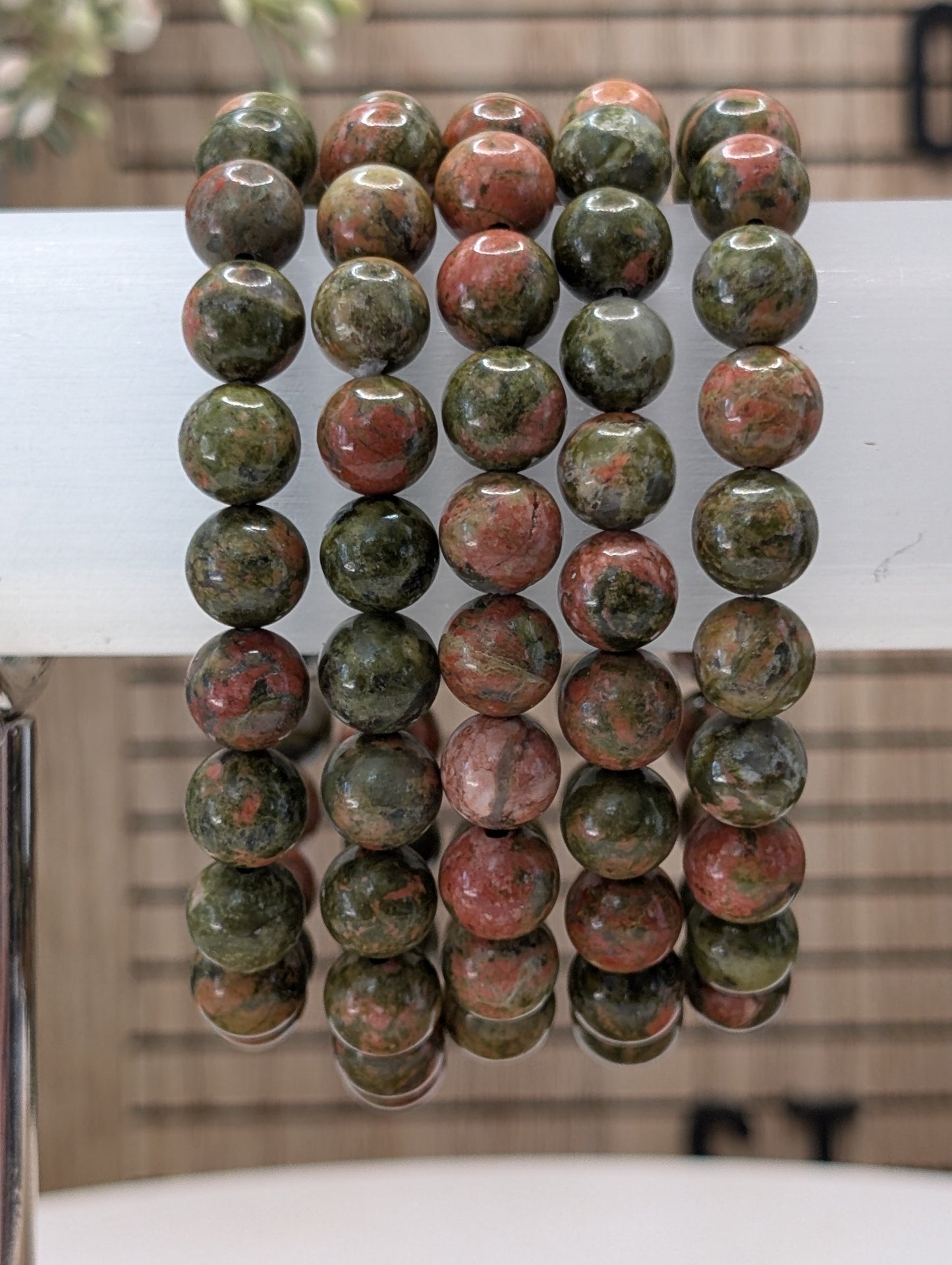 Unakite Beaded Bracelet