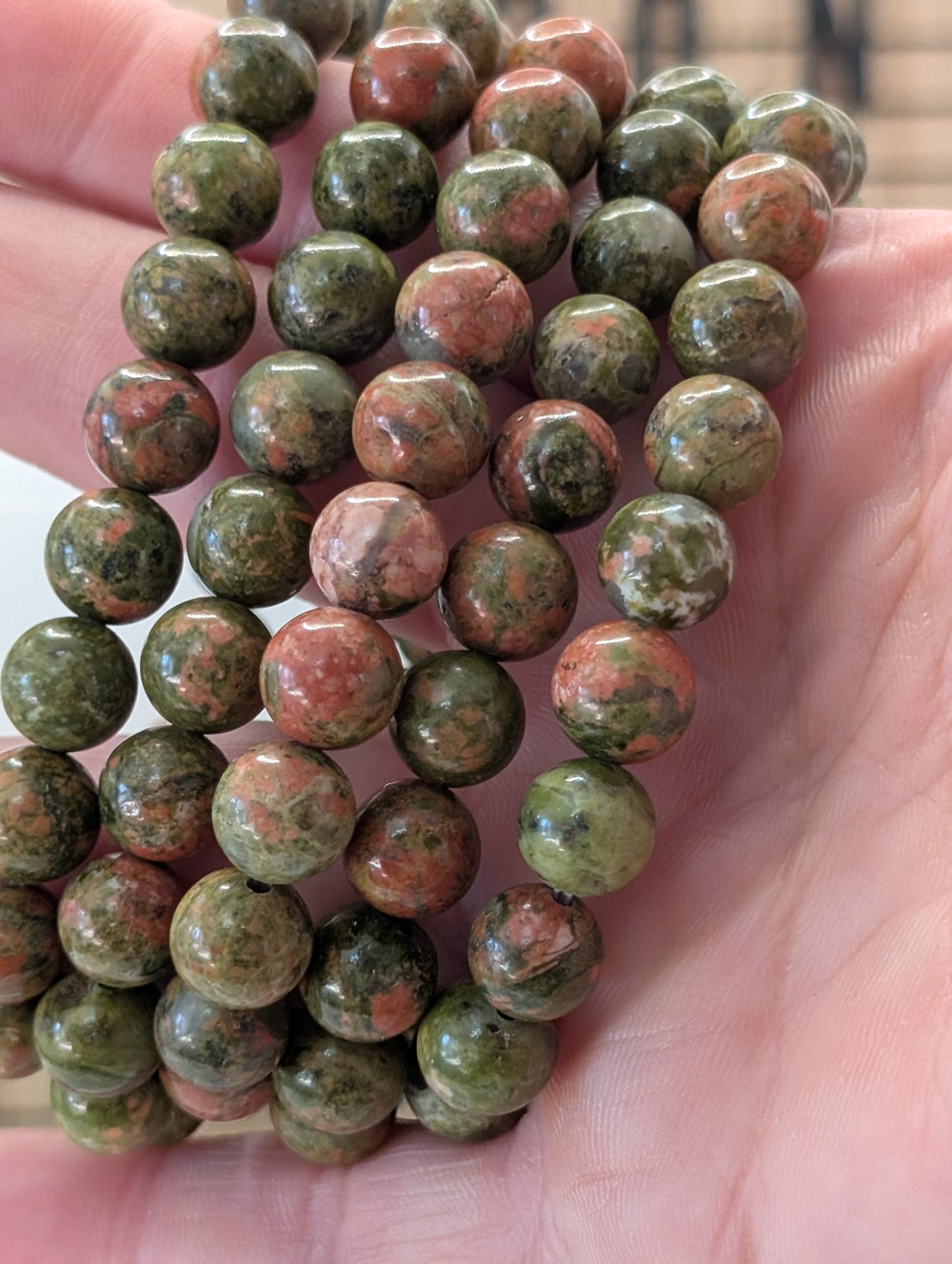Unakite Beaded Bracelet
