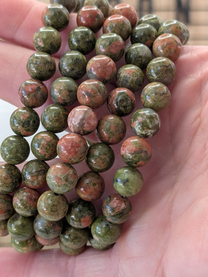 Unakite Beaded Bracelet