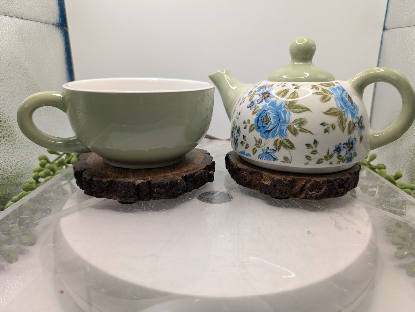 Whimsical Garden Tea Party Jewelry Jar