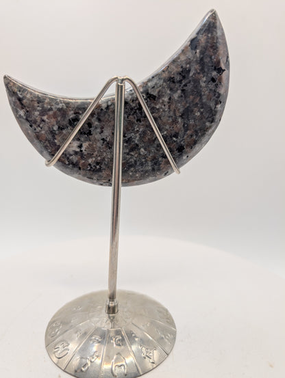 Yooperlite Crescent Moon on Zodiac Stand