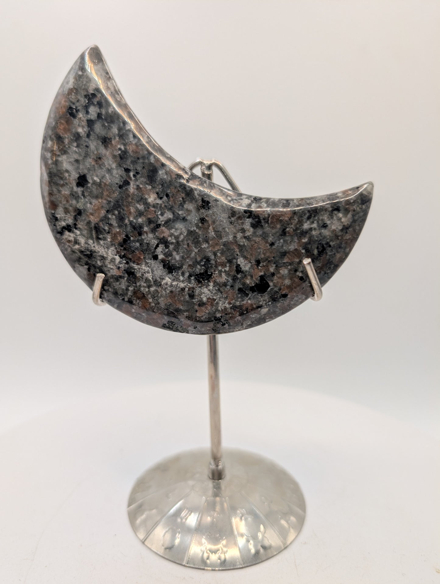 Yooperlite Crescent Moon on Zodiac Stand