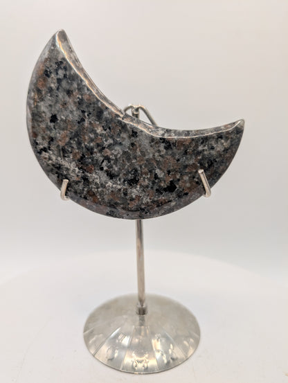Yooperlite Crescent Moon on Zodiac Stand
