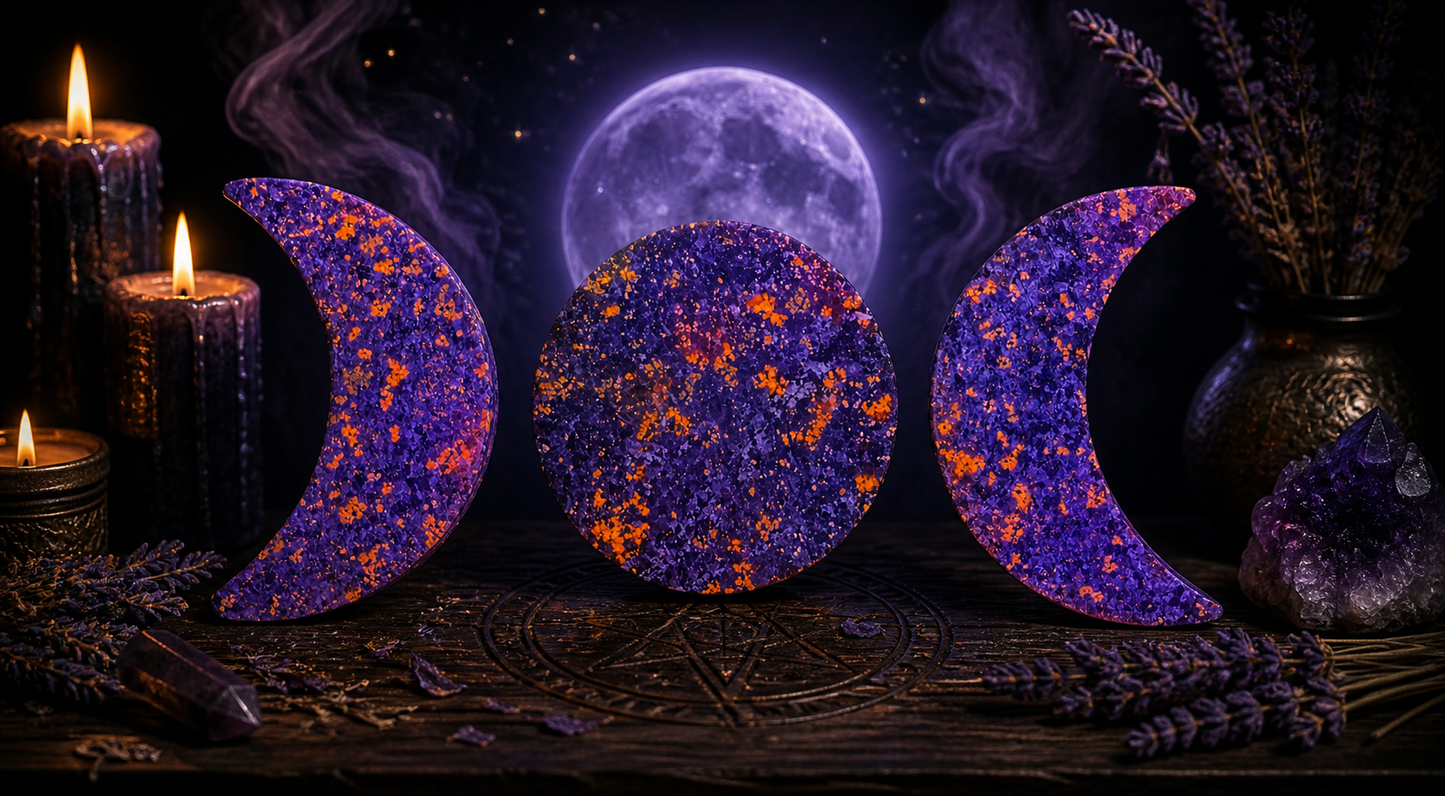 Triple Moon in Yooperlite - UV Reactive Set!